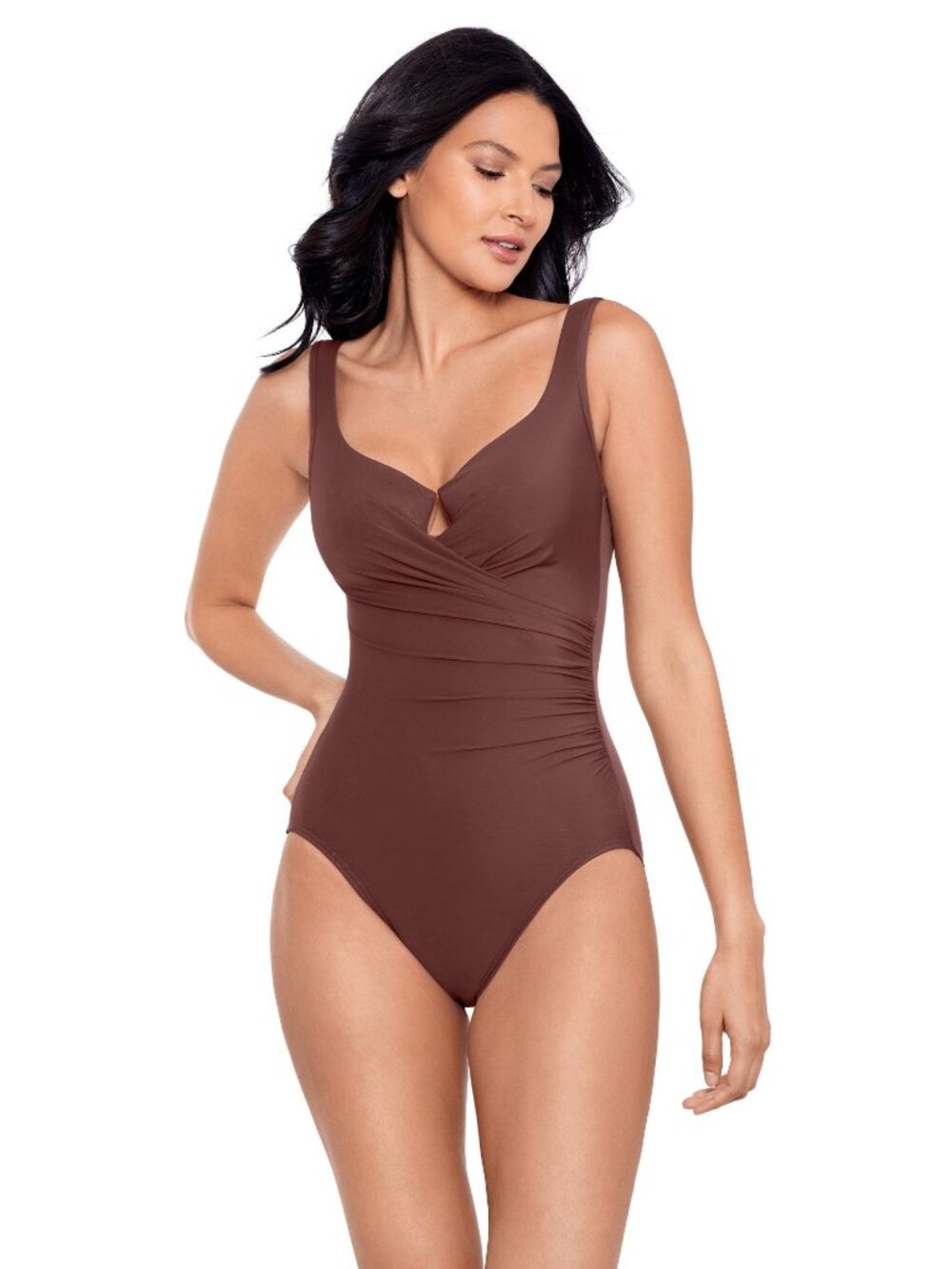 🆕 MIRACLESUIT Must Have Escape Slimming One Piece Swimsuit 12 Brown